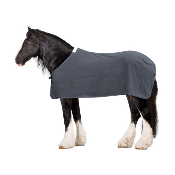 EQUEST® Alpha Fleece Decke KALTBLUT / anthrazit am Pferd